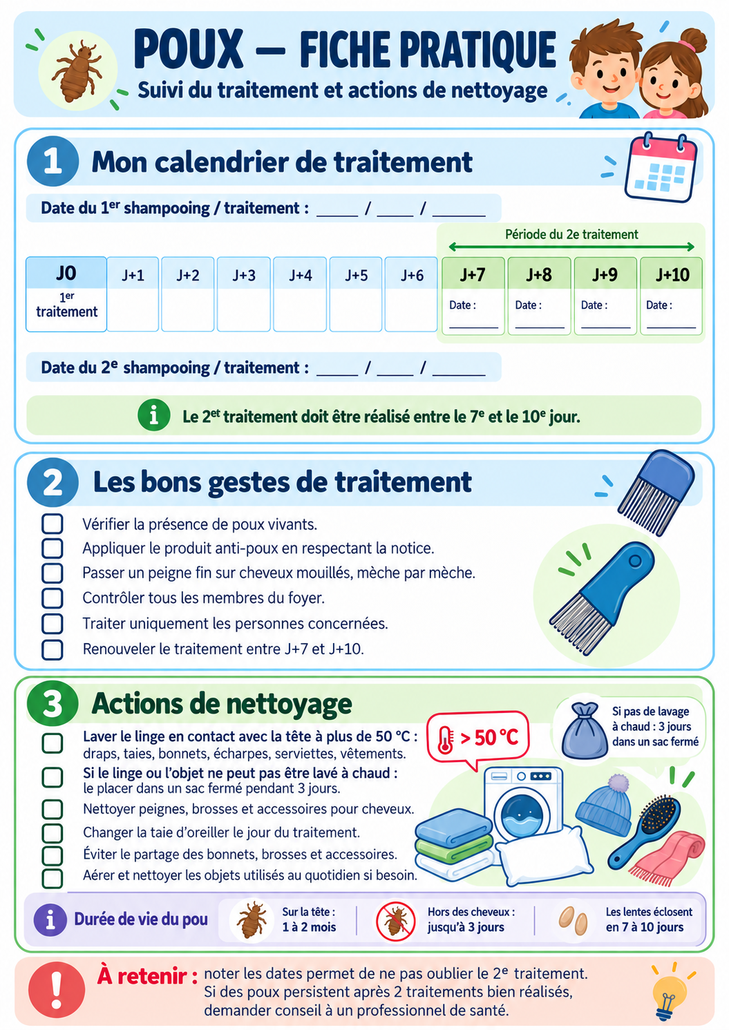 Fiche pratique CPTS Dracénie pour traiter les poux
